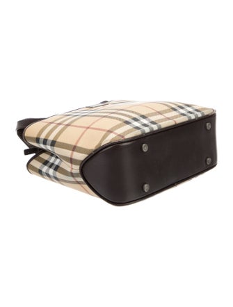 Burberry Plaid Coated Canvas Handle Bag