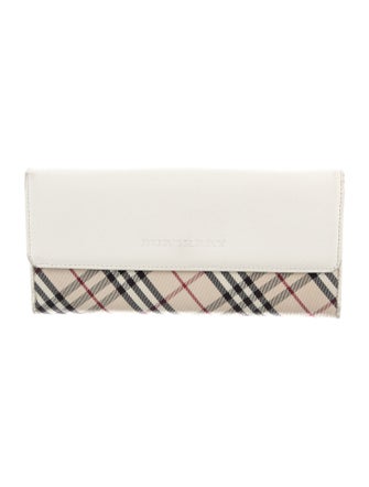 Burberry Nova Check Pattern Leather Continental Wallet