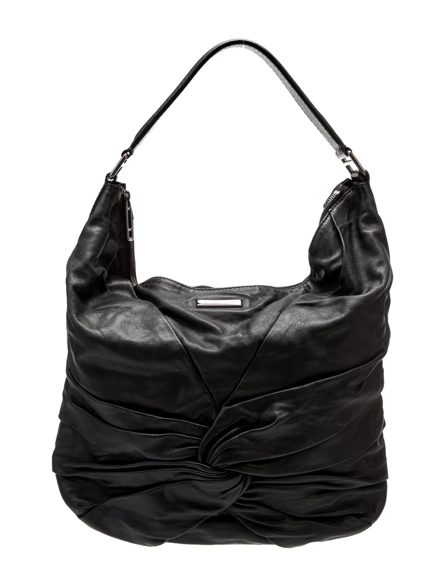 Burberry Leather Ruffle Hobo Bag