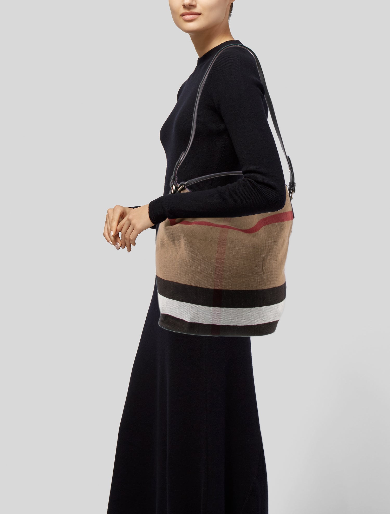 Burberry Mega Check Ashby Bucket Bag