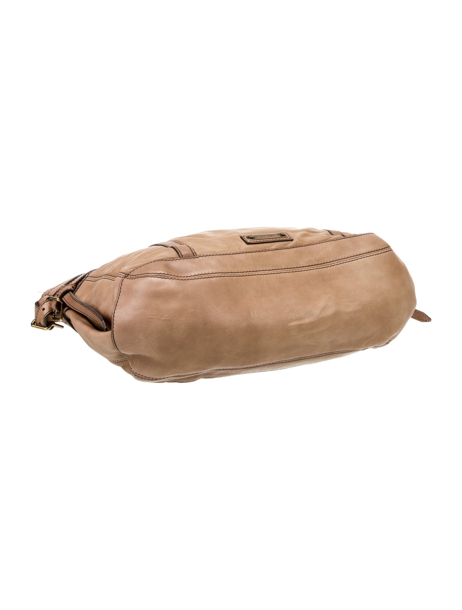 Burberry Solid Leather Shoulder Bag