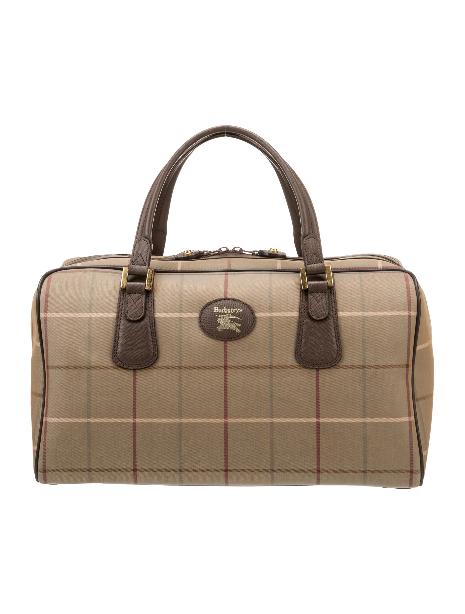 Burberry Plaid Canvas Handle Bag