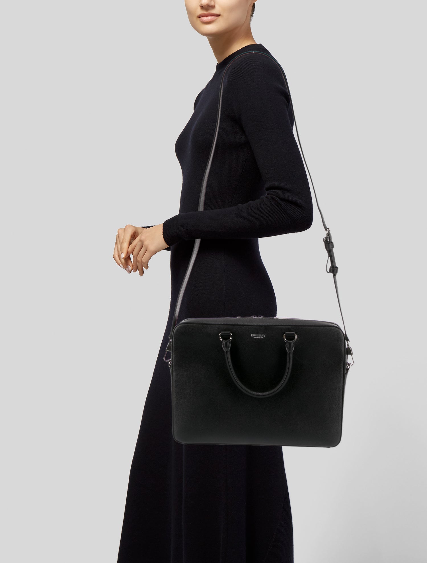 Burberry Leather Solid Briefcase