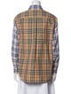 Burberry Plaid Print Long Sleeve Button-Up Top