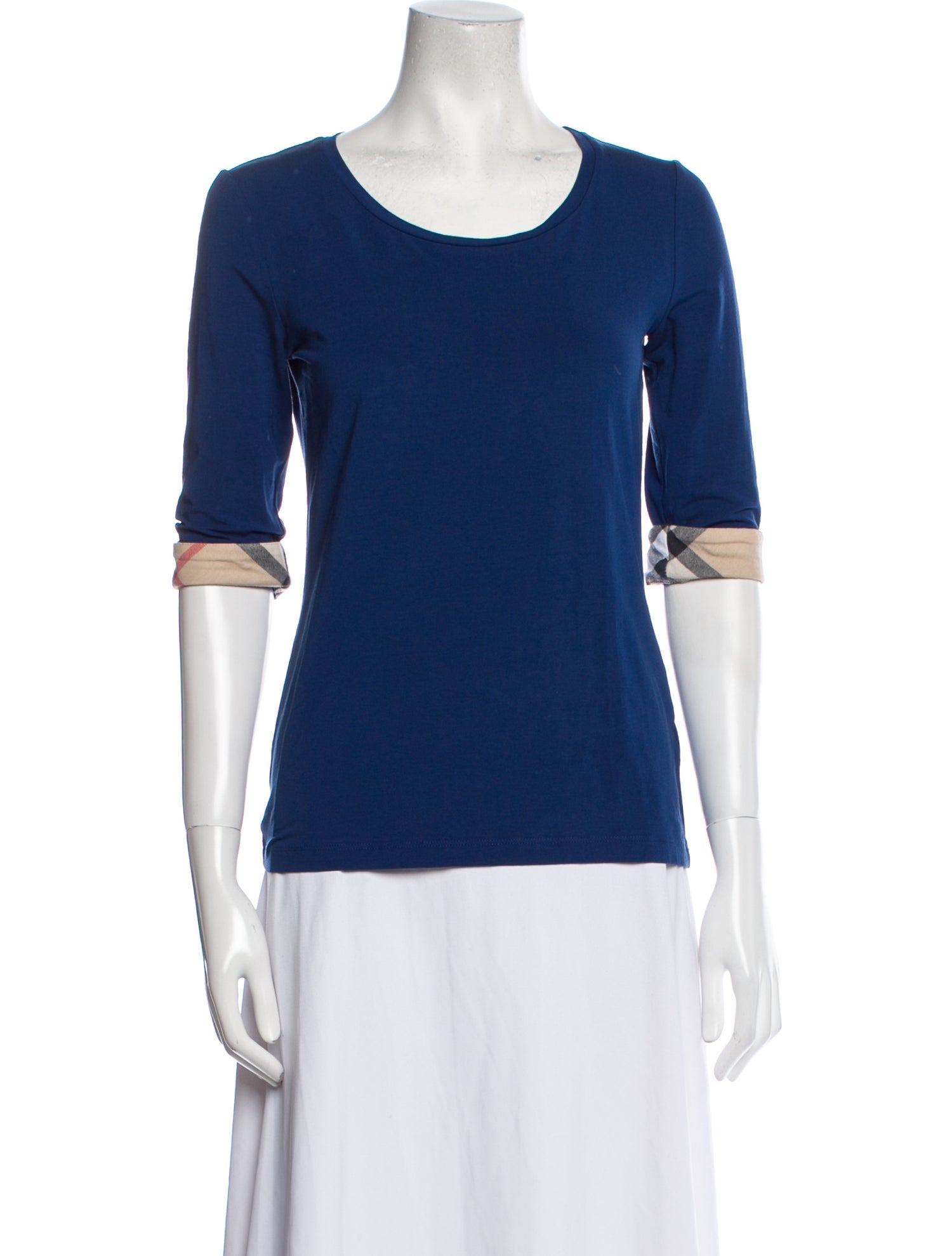 Burberry Scoop Neck Short Sleeve Top