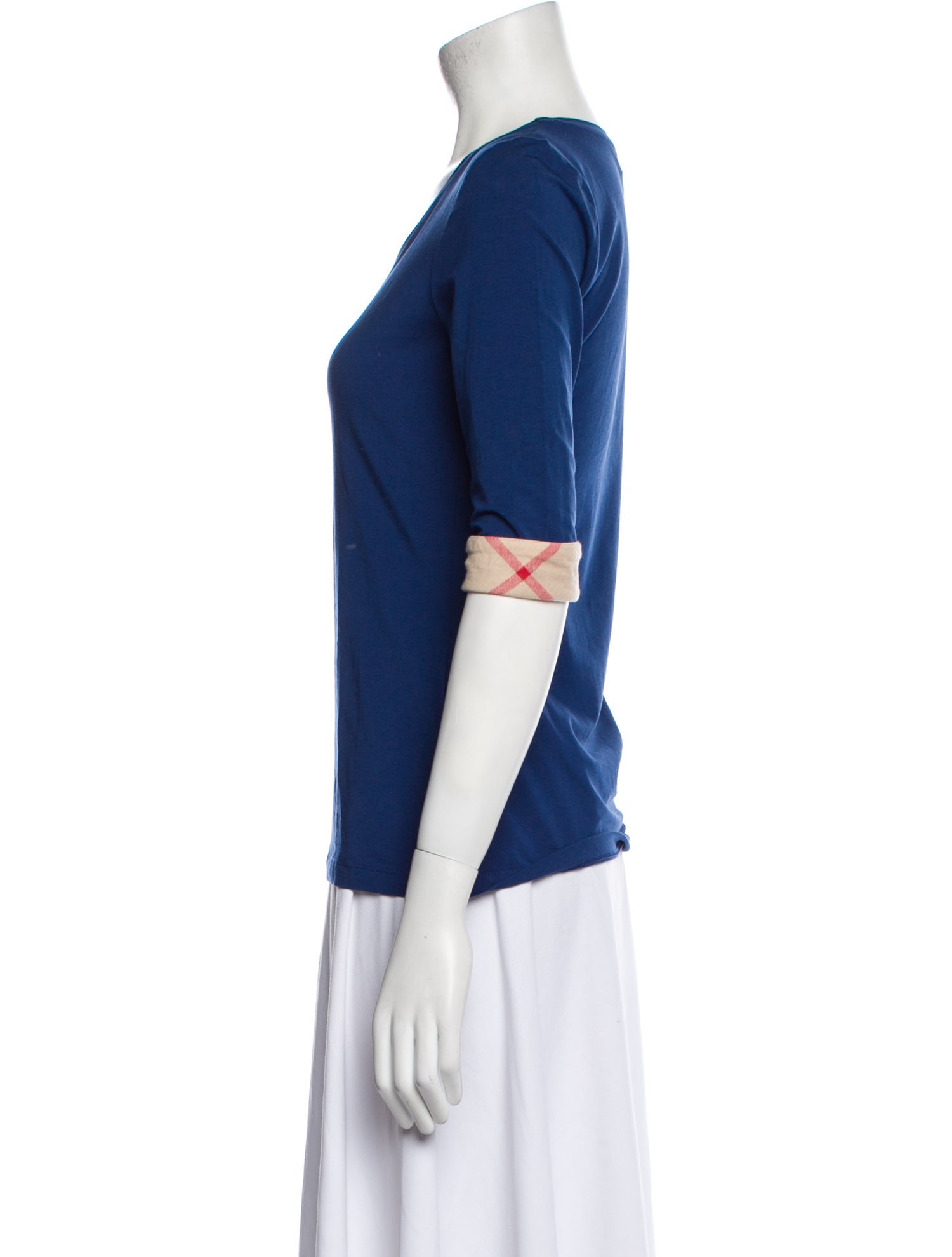 Burberry Scoop Neck Short Sleeve Top