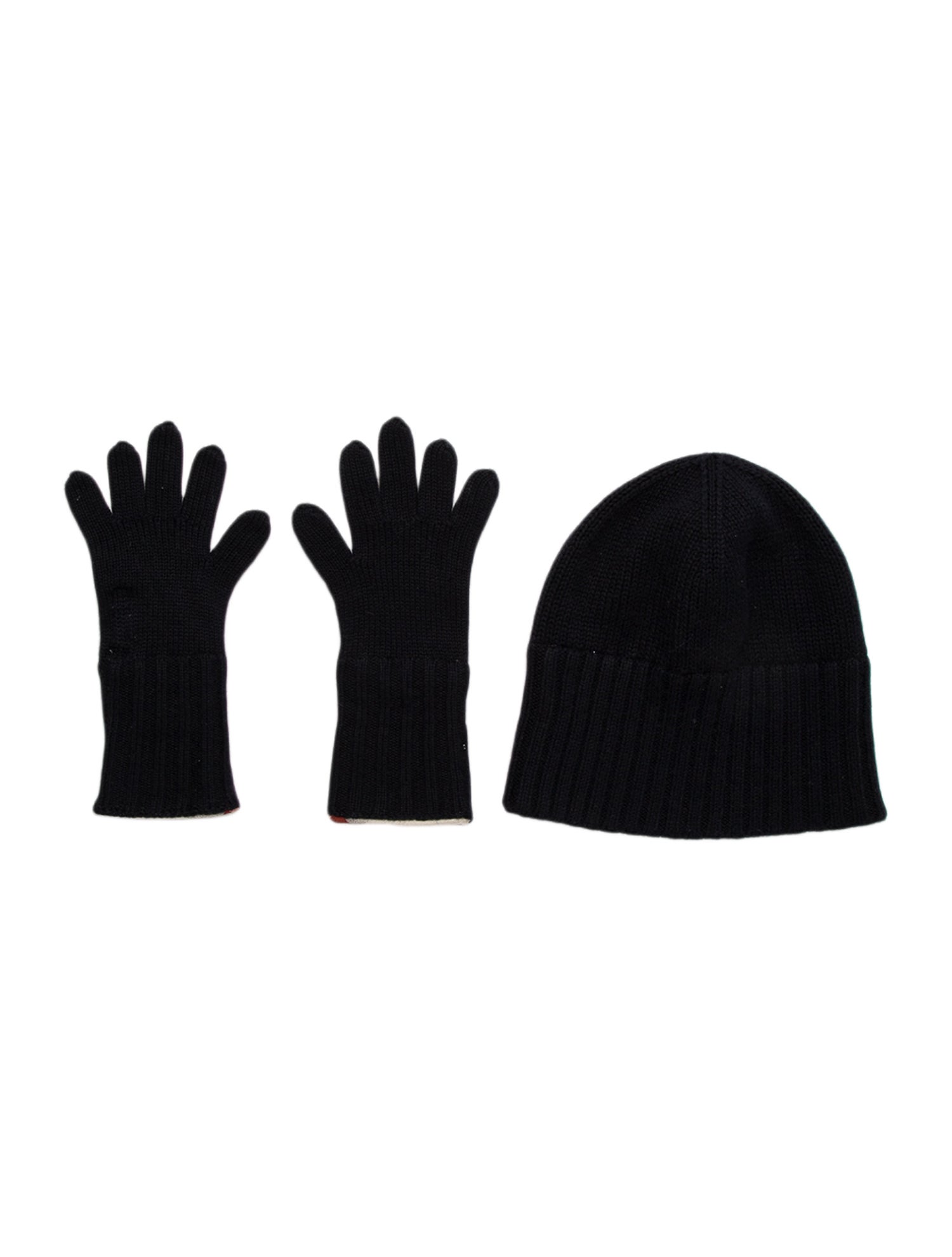 Burberry Cashmere Winter Knit Beanie & Gloves Set