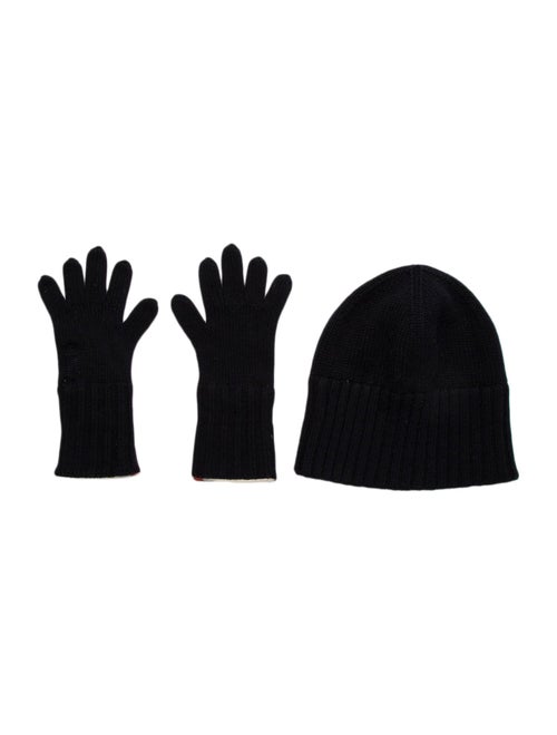 Burberry Cashmere Winter Knit Beanie & Gloves Set