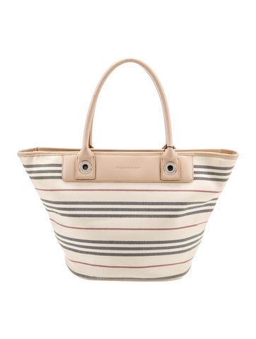 Burberry Shoulder Bags Striped Canvas Bag