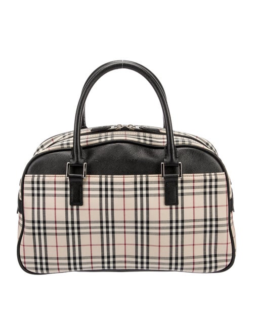 Burberry Plaid Canvas Handle Bag