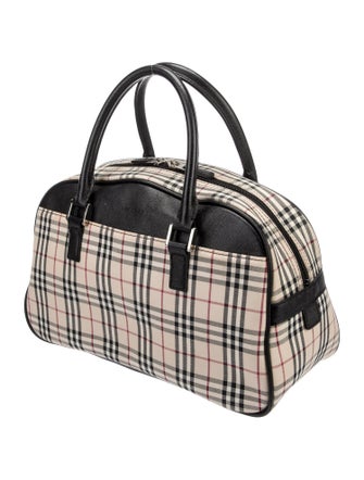 Burberry Plaid Canvas Handle Bag