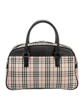 Burberry Plaid Canvas Handle Bag