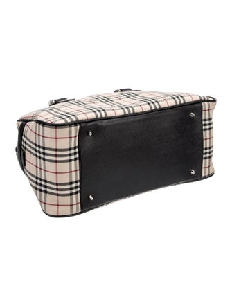 Burberry Plaid Canvas Handle Bag