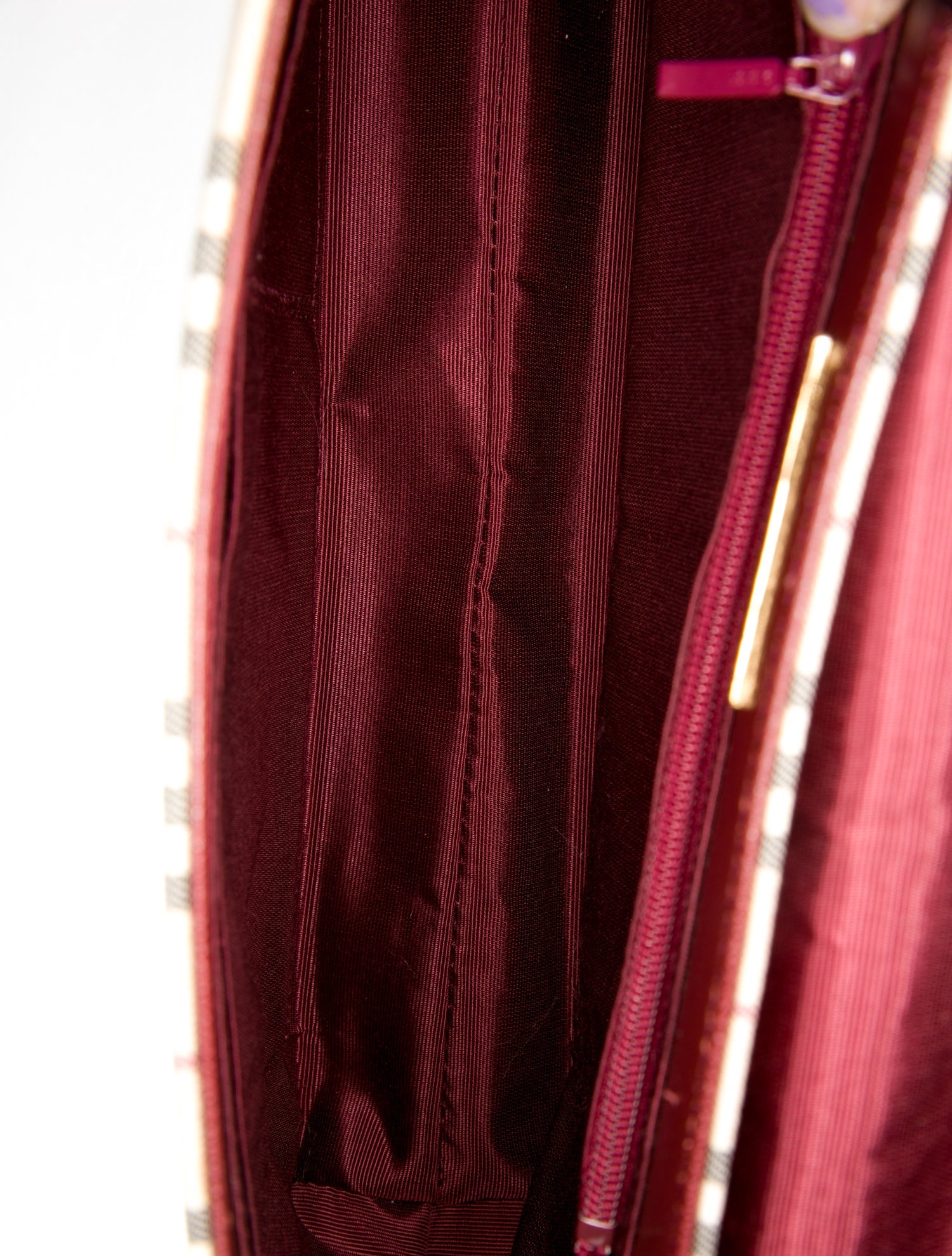 Burberry Plaid Canvas Leather Shoulder  Bag