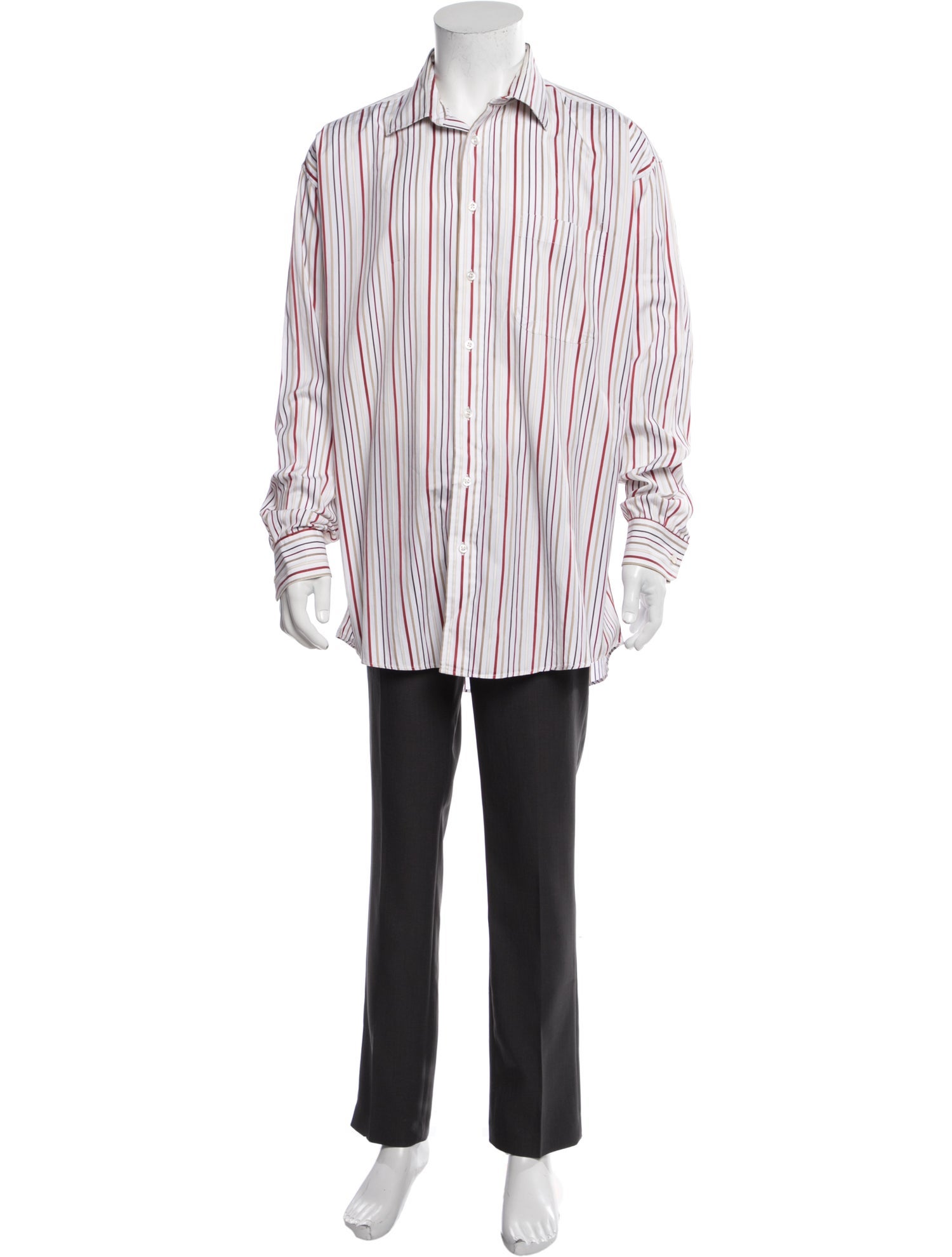 Burberry Striped Long Sleeve Dress Shirt
