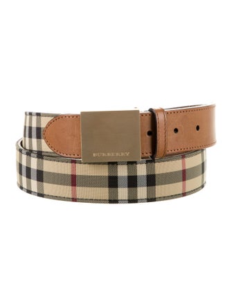 Burberry Nova Check Pattern Canvas Belt