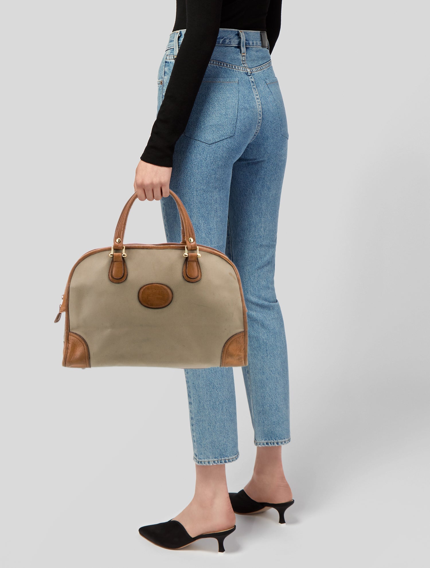 Burberry's Leather Trimmed Handle Bag