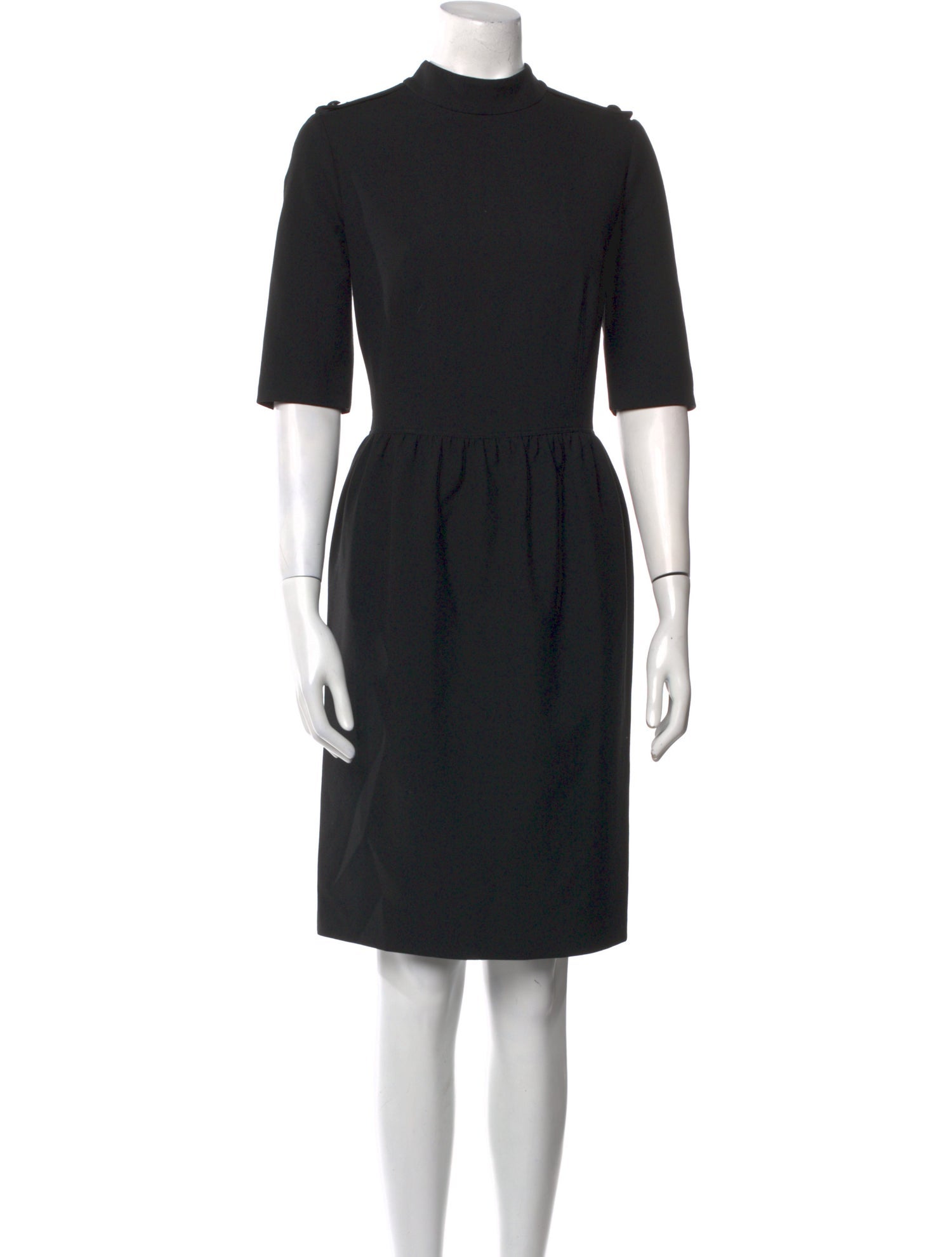 Burberry London Mock Neck Knee-Length Dress