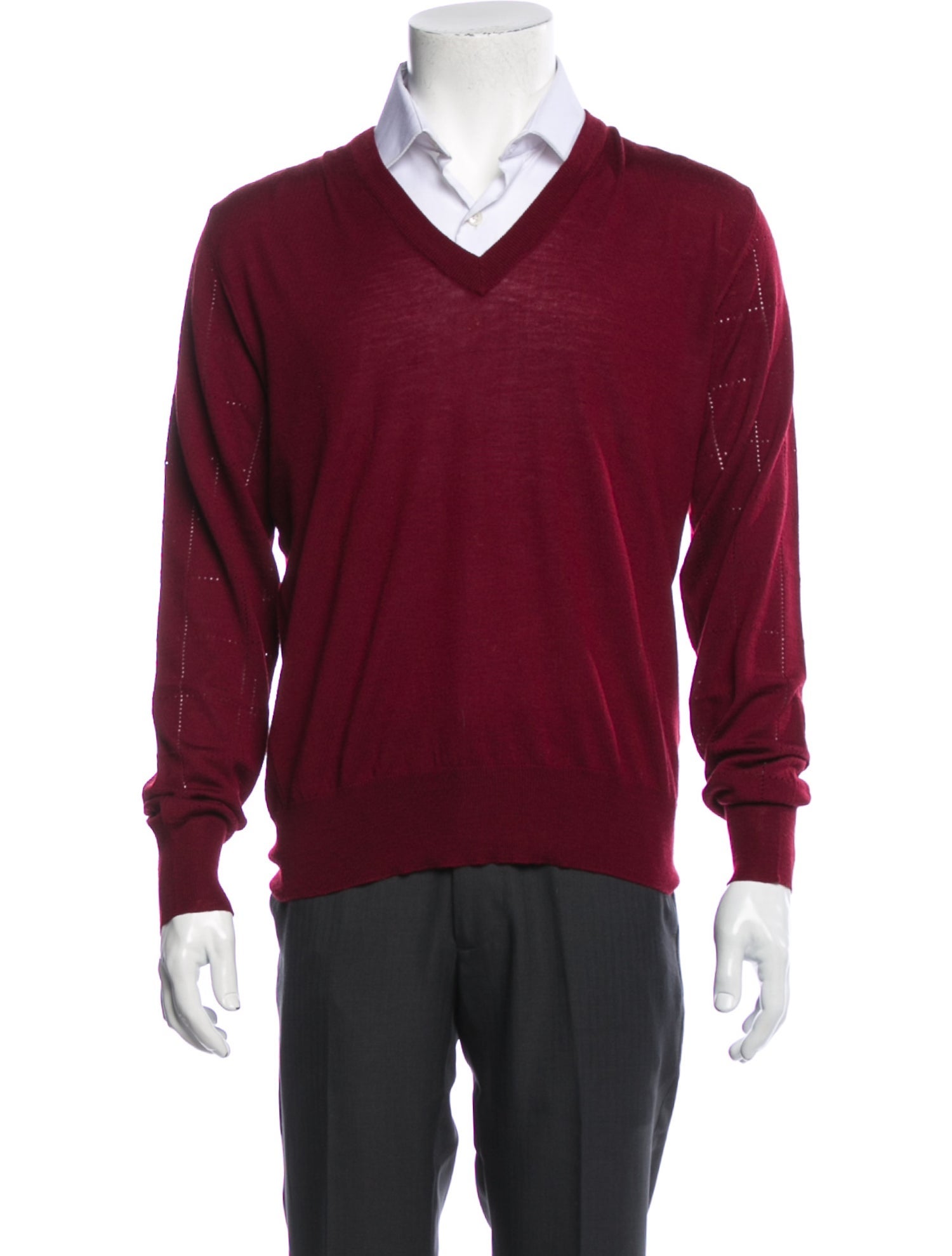 Burberry Prorsum Merino Wool V-Neck Pullover