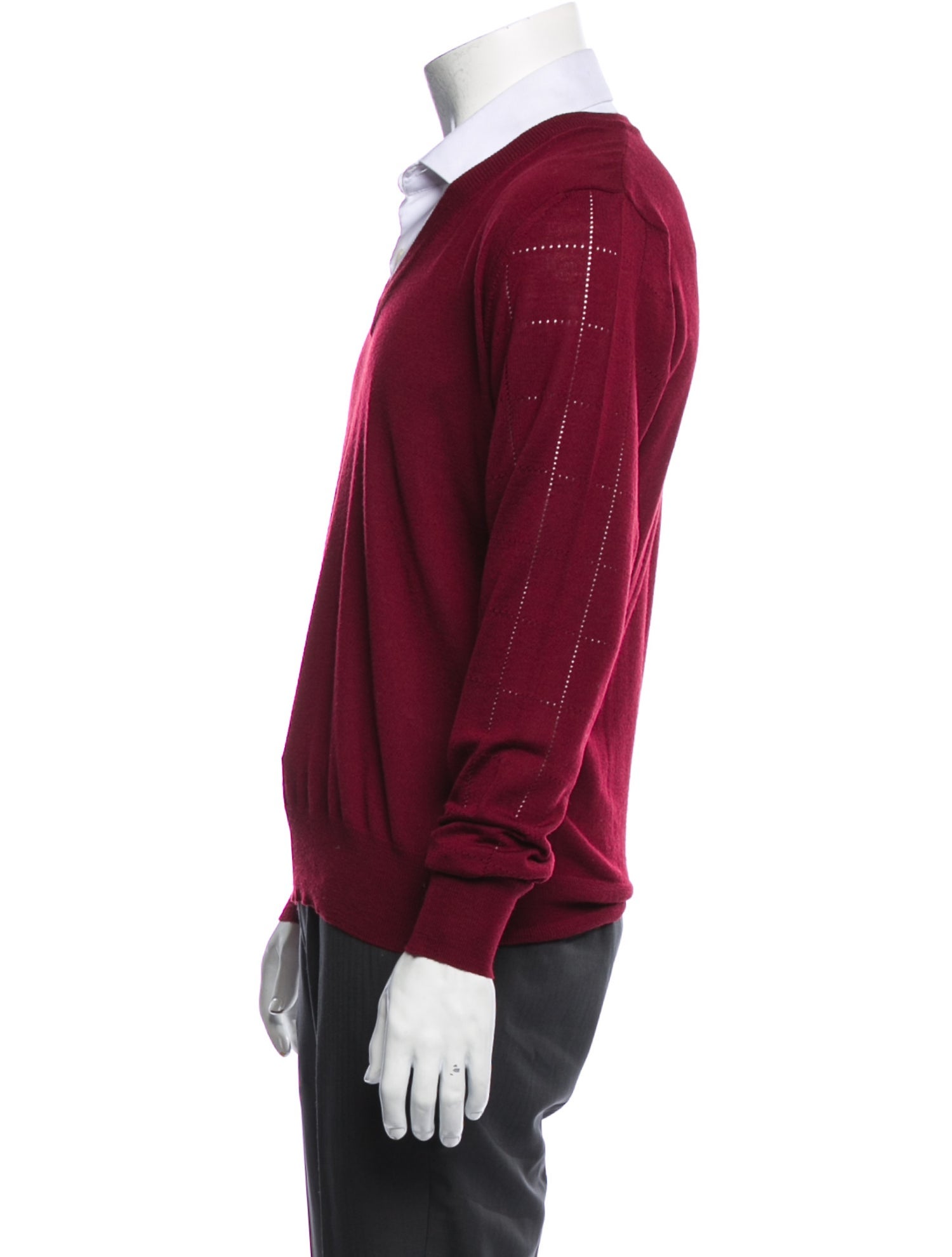 Burberry Prorsum Merino Wool V-Neck Pullover