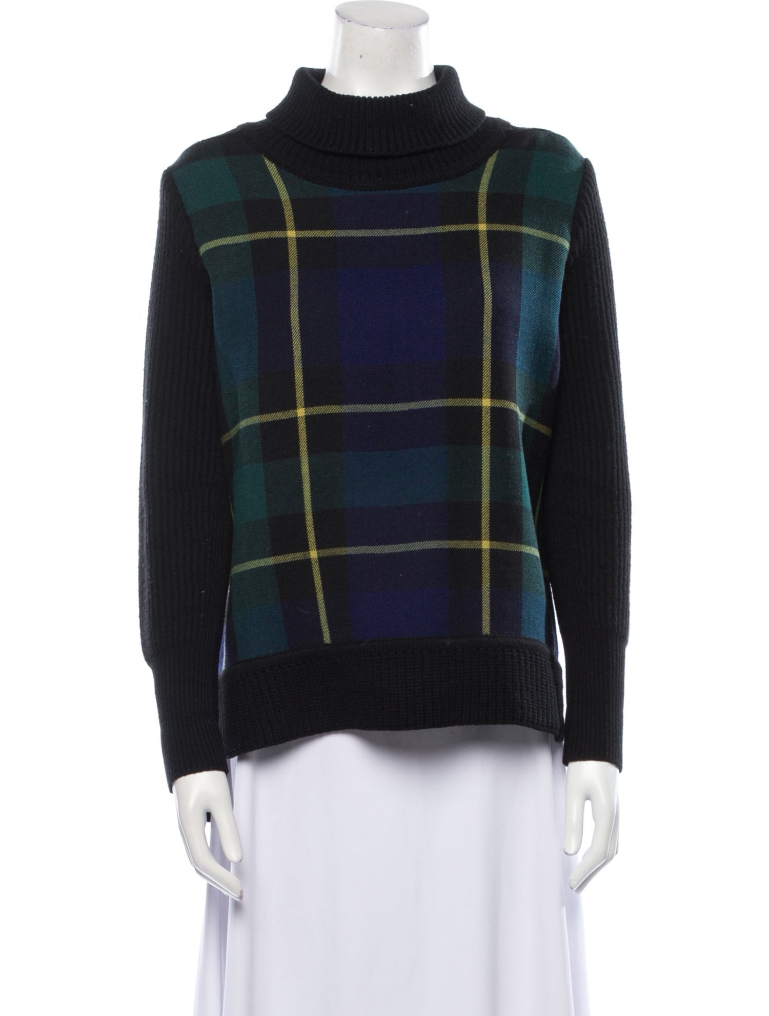 Burberry Wool Plaid Print Sweater