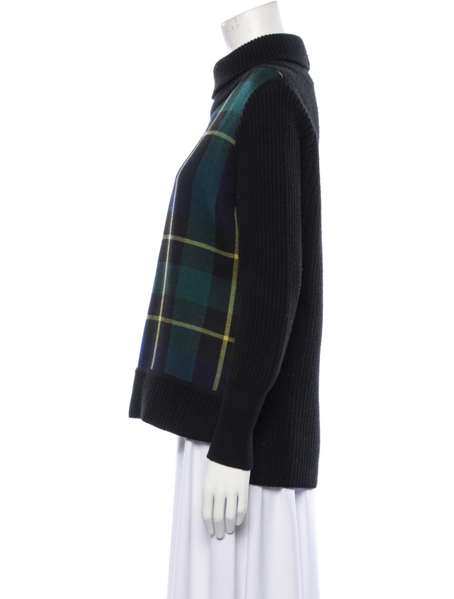 Burberry Wool Plaid Print Sweater