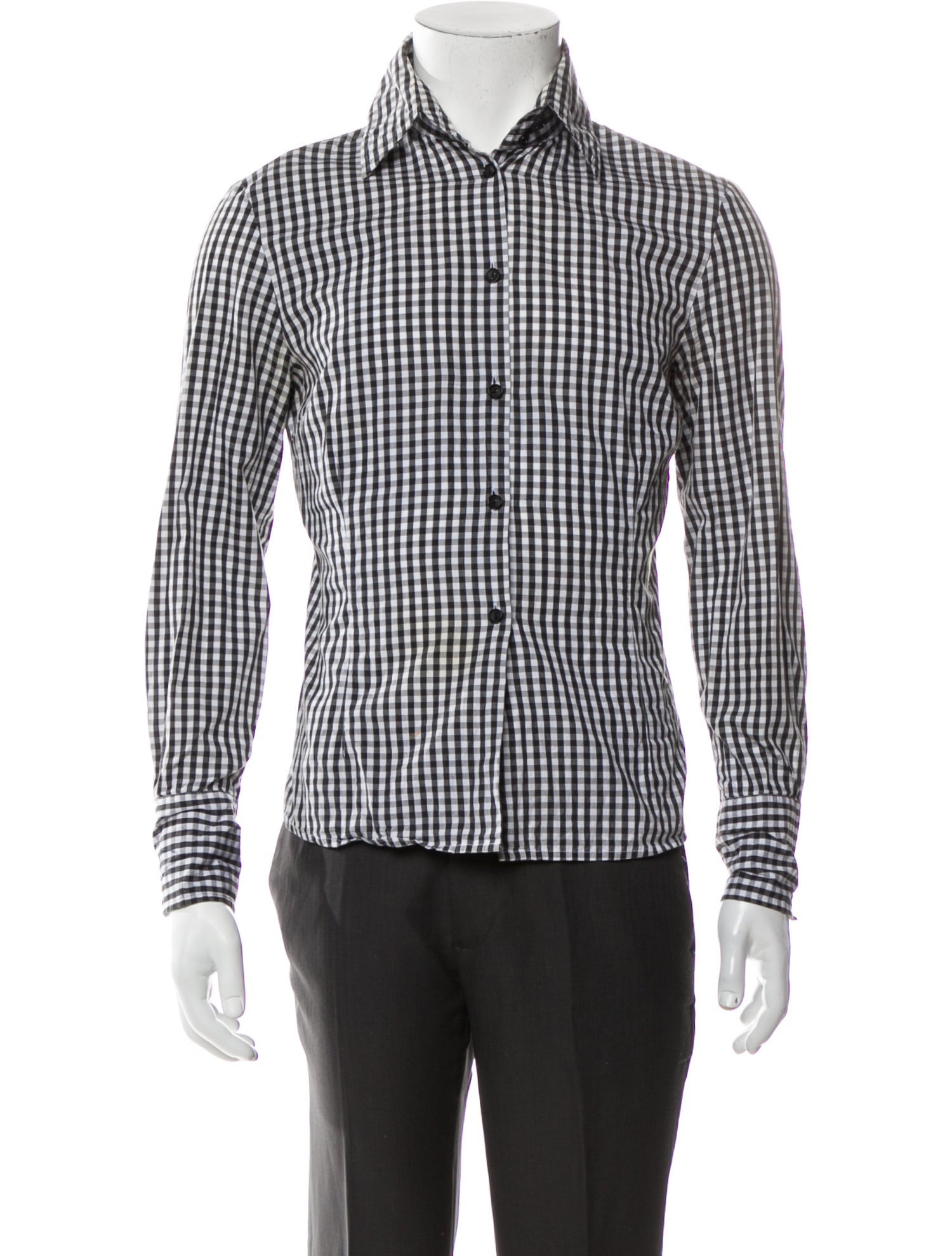 Burberry Plaid Print Long Sleeve Dress Shirt