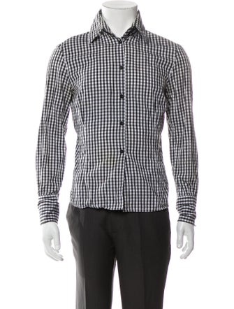 Burberry Plaid Print Long Sleeve Dress Shirt