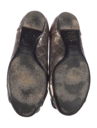 Burberry Quilted Pattern Leather Ballet Flats