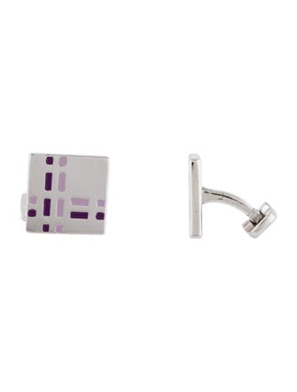 Burberry Enamel Pattern Square Cufflinks