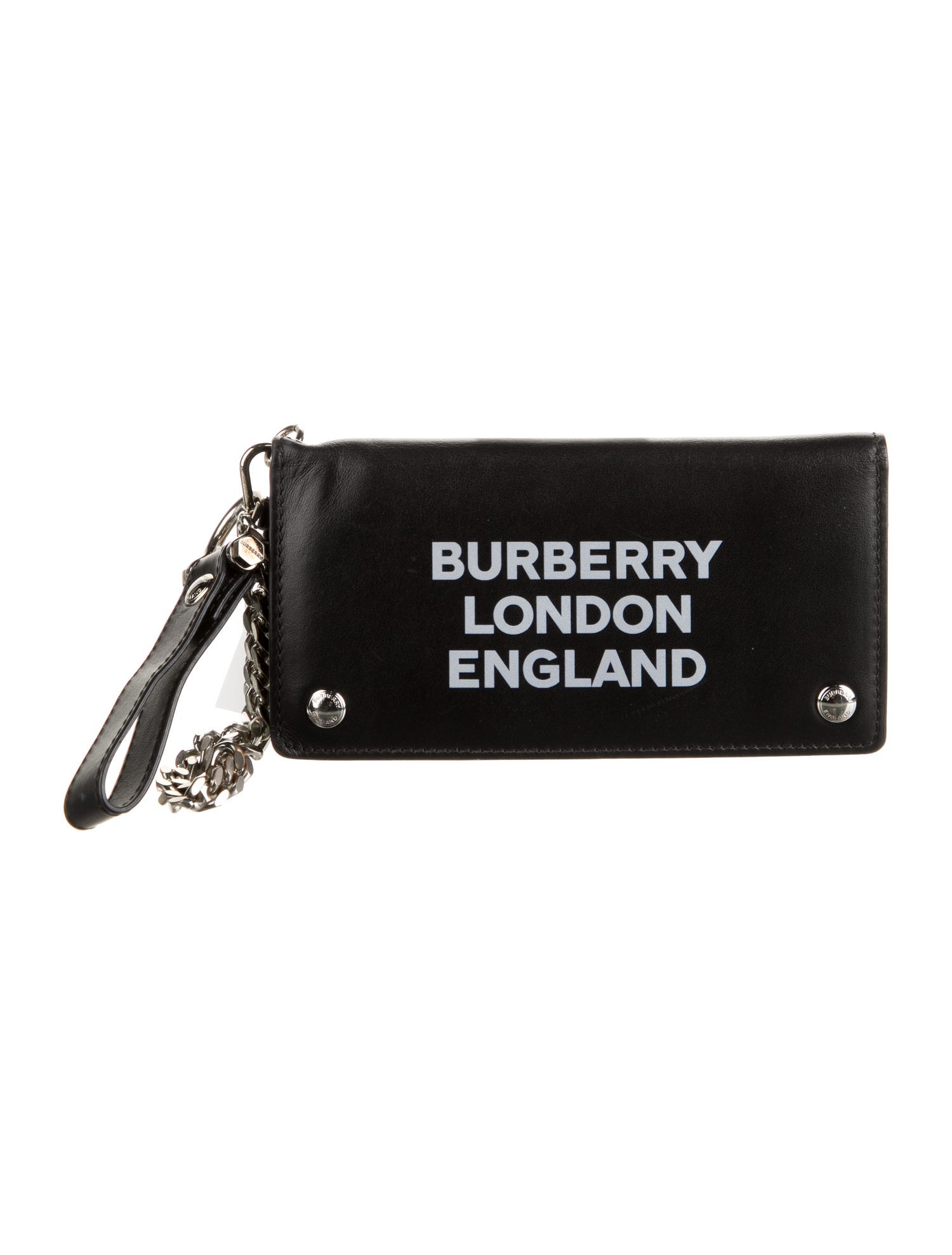 Burberry Leather Graphic Print Wristlet
