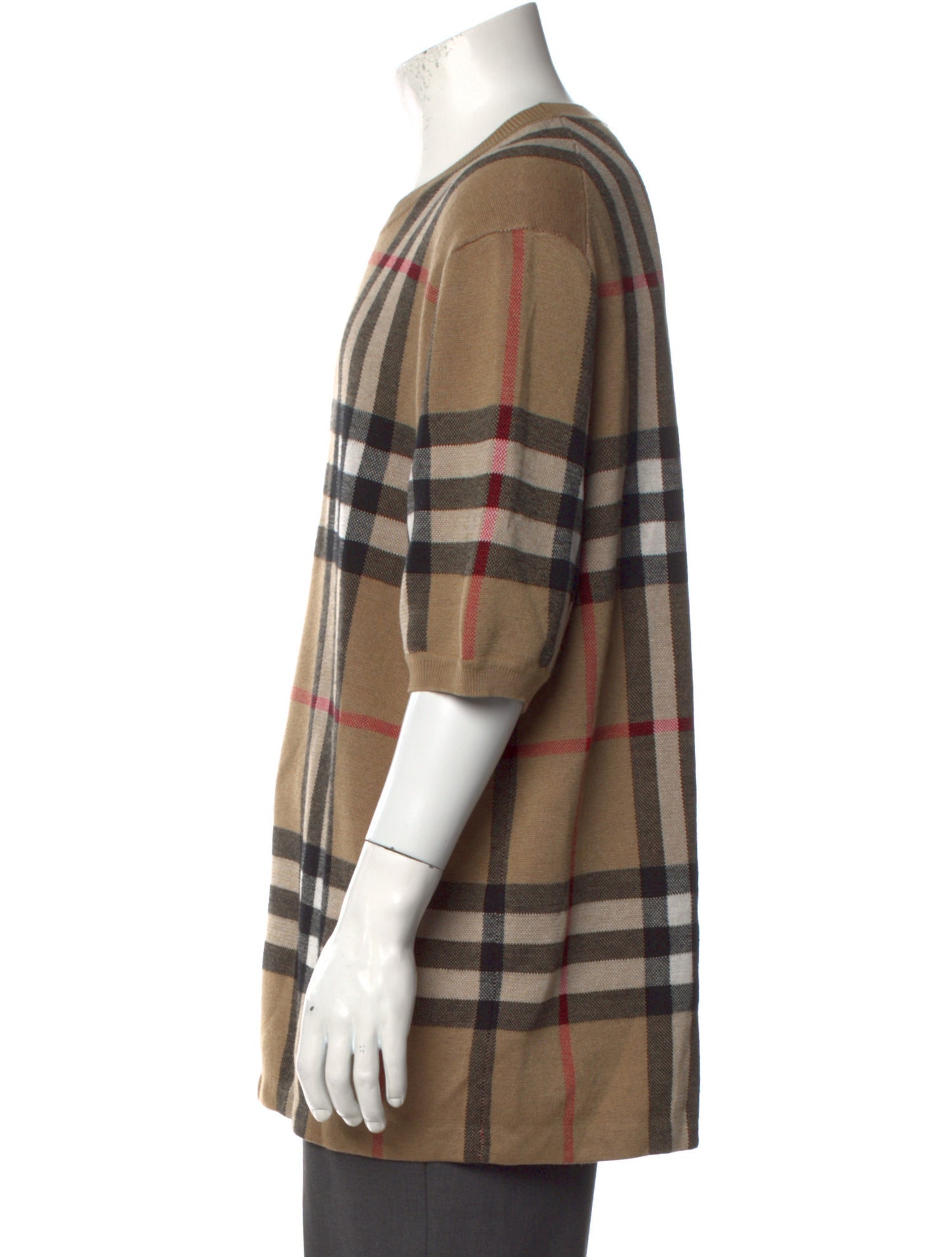 Burberry Nova Check Pattern Silk Pullover