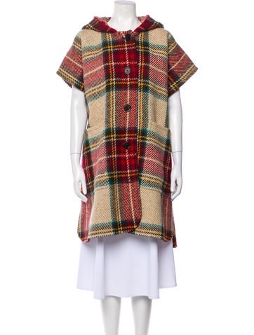 Burberry Coats Plaid Print Coat XS