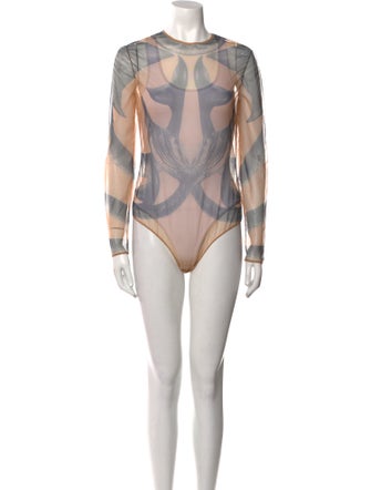 Burberry Printed Crew Neck Bodysuit