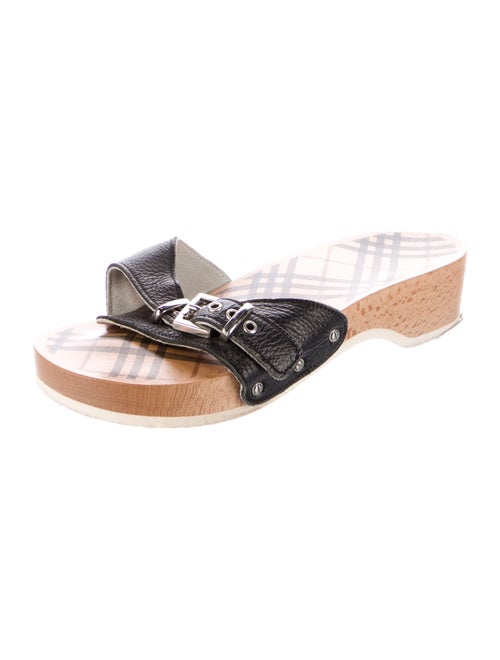 Burberry Nova Check Pattern Leather Slides