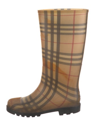Burberry House Check Pattern Rubber Rain Boots