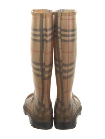 Burberry House Check Pattern Rubber Rain Boots