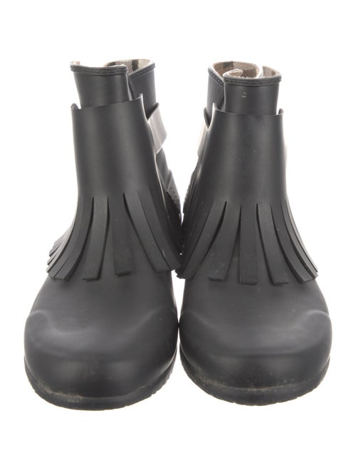 Burberry Rubber Fringe Trim Accent Rain Boots
