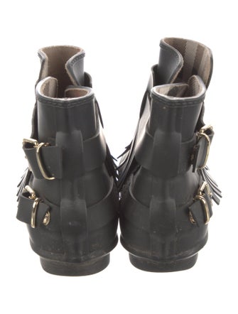 Burberry Rubber Fringe Trim Accent Rain Boots