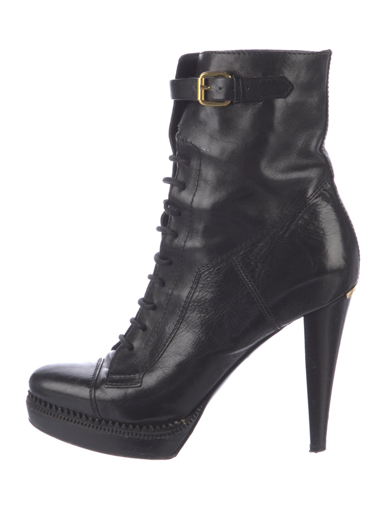 Burberry Leather Lace-Up Boots