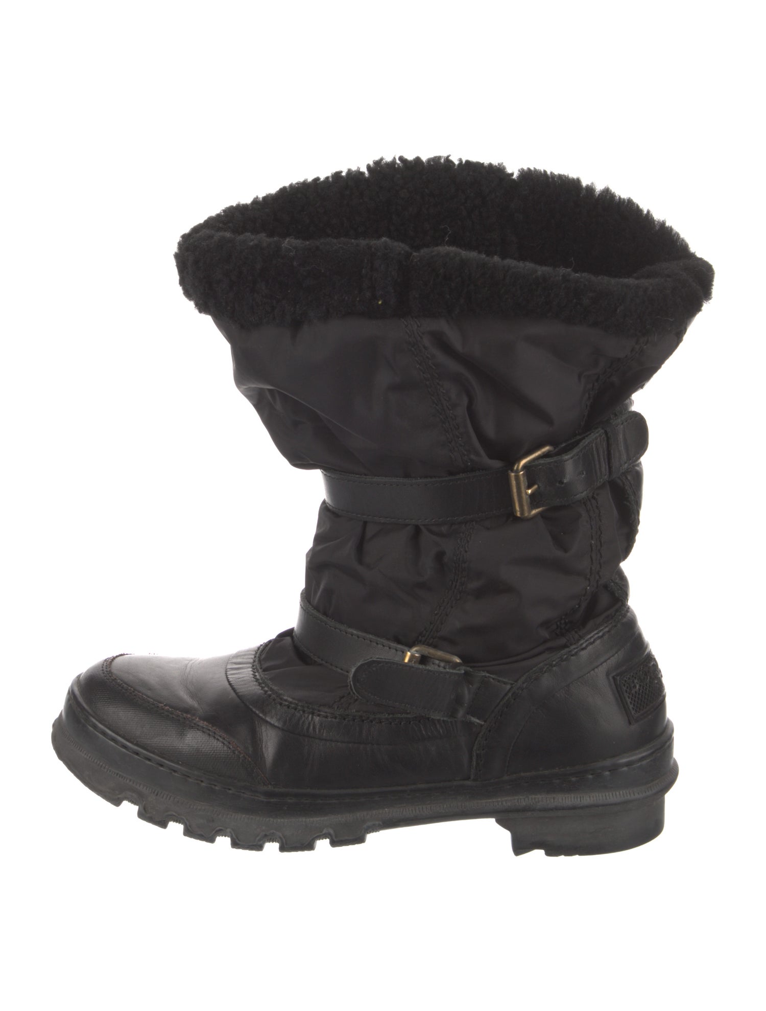Burberry Sport Nylon Fur Trim Boots