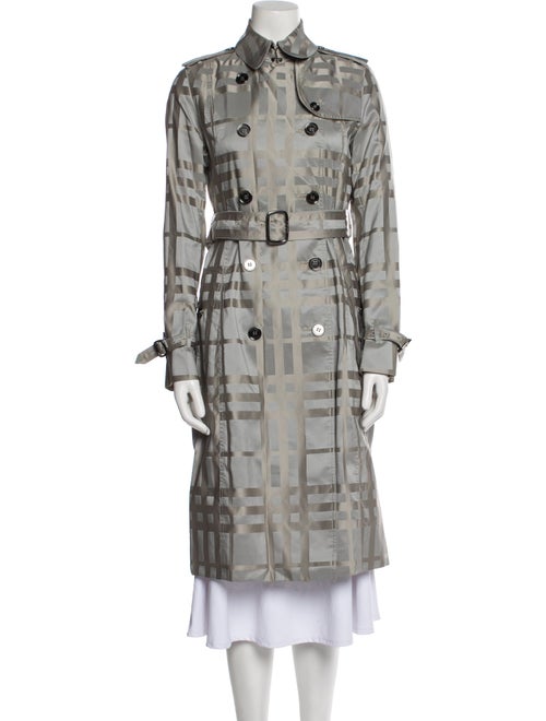 Burberry London Plaid Print Trench Coat