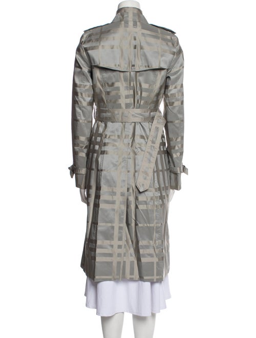 Burberry London Plaid Print Trench Coat