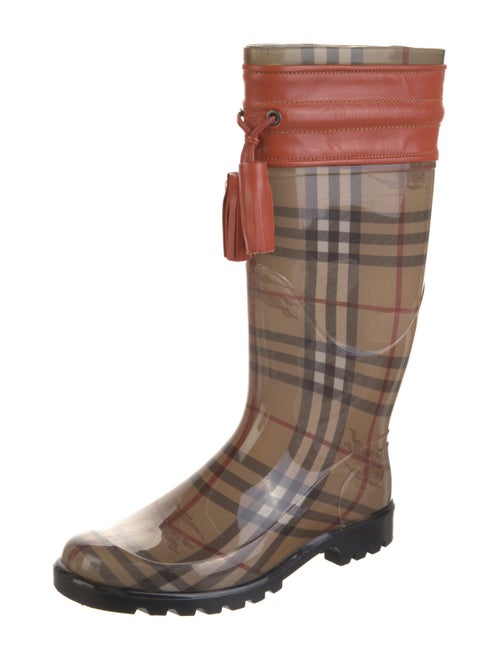 Burberry Haymarket Check Pattern Rubber Rain Boots