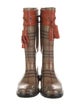 Burberry Haymarket Check Pattern Rubber Rain Boots