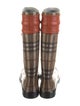 Burberry Haymarket Check Pattern Rubber Rain Boots