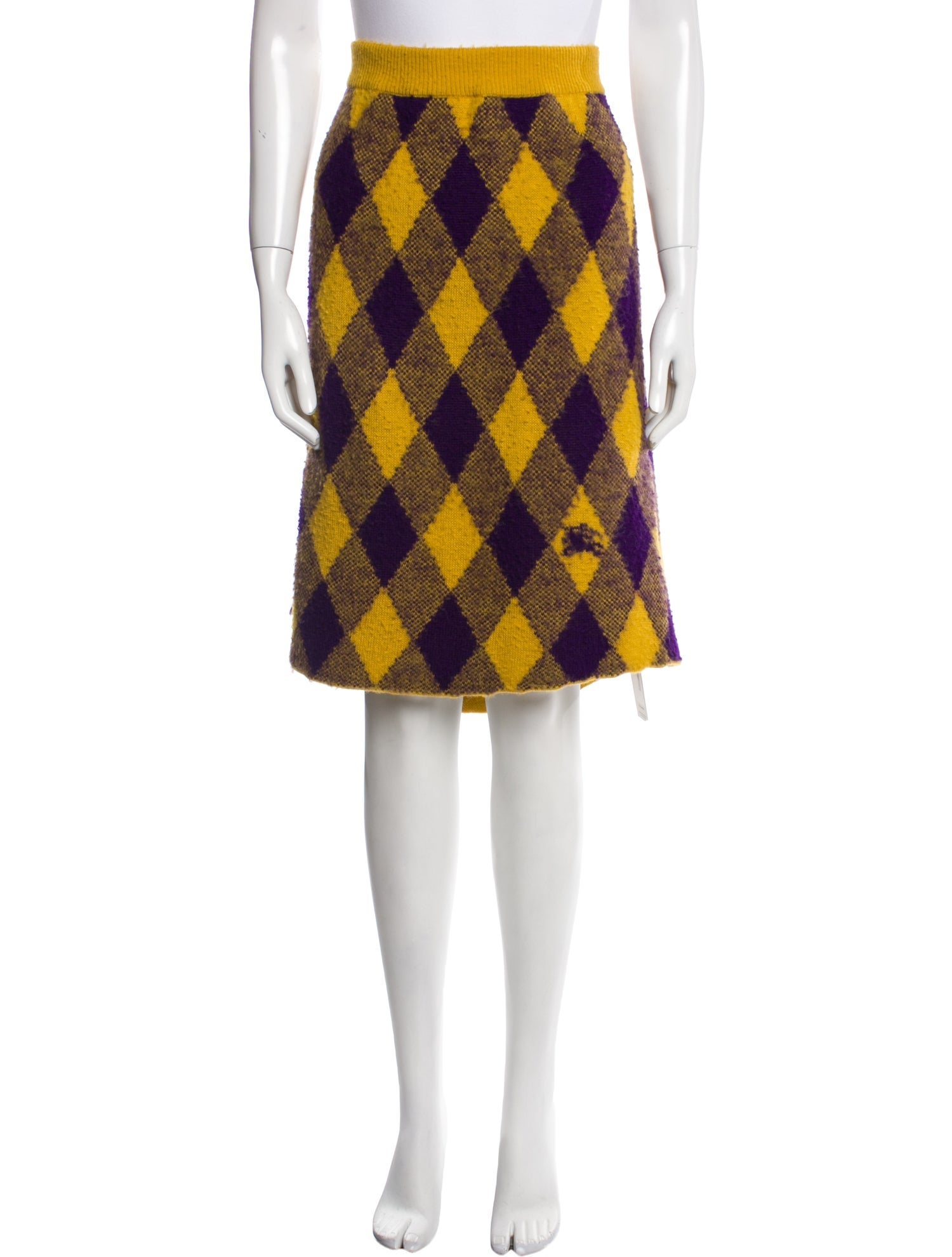 Burberry Plaid Print Knee-Length Skirt