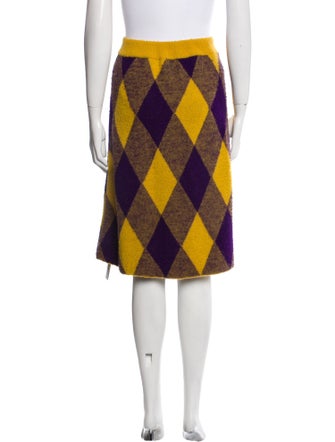 Burberry Plaid Print Knee-Length Skirt