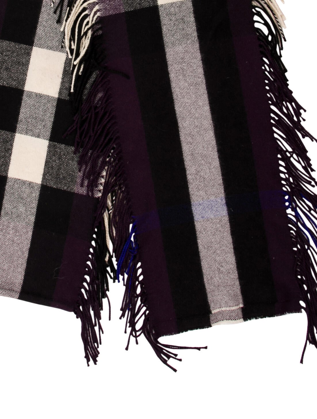 Burberry Prorsum Cashmere Plaid Print Scarf