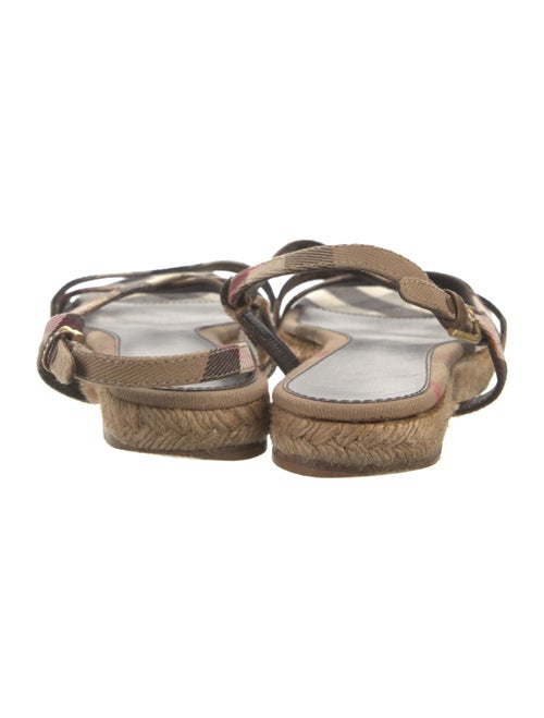 Burberry Nova Check Pattern Canvas T-Strap Sandals